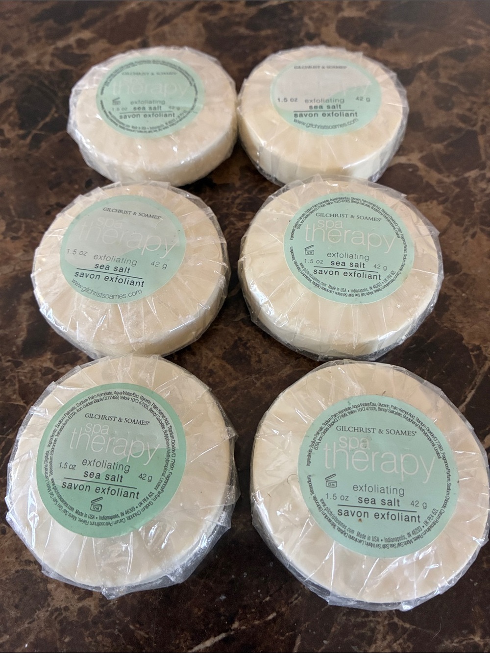 Gilchrist & Soames Sea Salt Spa Therapy Exfoliating Soap Bars Travel Sz 1.5 oz